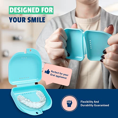 Retainer Case 2 Pack, Vented Mouth Guard & Aligner Case Holder - color: Bluish, size: Pack of 2