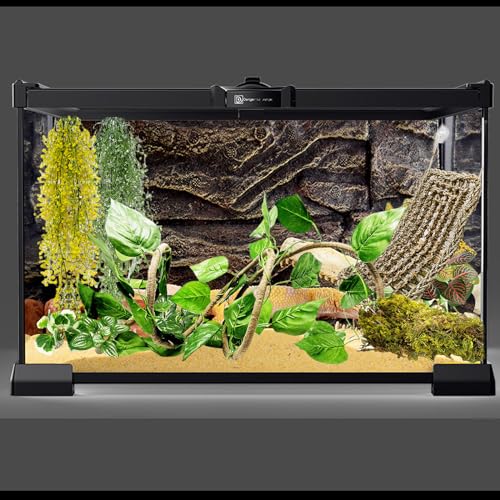 15Pcs Bearded Dragon Tank Accessories, Reptile Plants, Reptile Hammock, Lizard Habitat Decor with Terrarium Plants for Geckos Snakes Chameleons