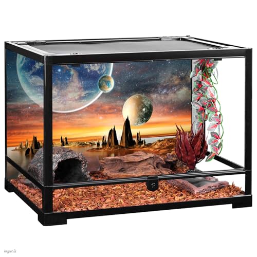 AWERT 30x12 inches Galaxy Aquarium Background Space Theme View of The Planets from Earth Fish Tank Background Hot Desert Terrarium Background