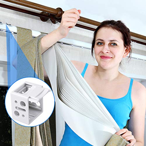 Jetec 2 Pieces 1 Inch Mini Blind Brackets White Plastic Profile Box Mounting Window Blinds Headrail Bracket