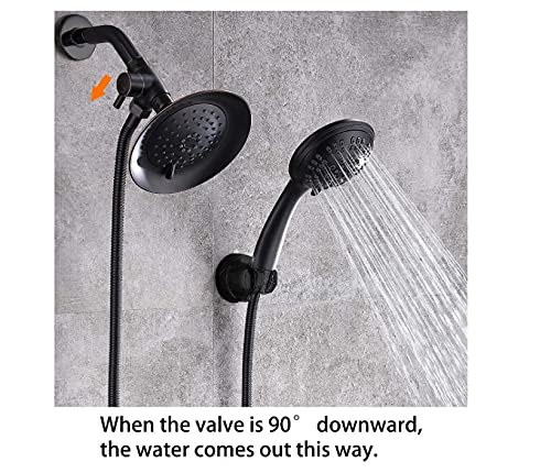 100% Solid Metal Shower Arm Diverter Splitter for Hand Held Showerhead and Fixed Spray Head ∣ G 1/2 3-Way Bathroom Universal Shower System Replacement Part (Oil Rubbed Bronze)
