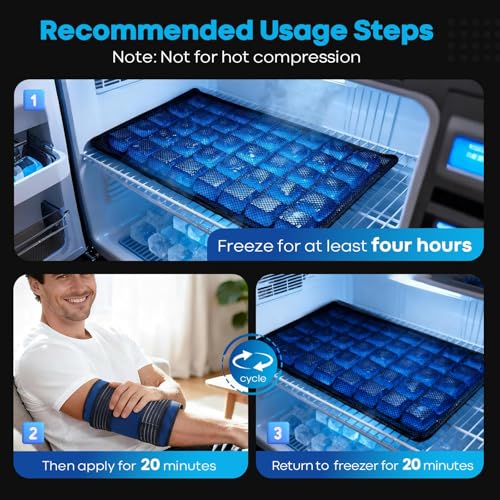 Comfpack 60-Minute Long Lasting Ice Packs for Injuries Reusable,13.4 × 8.6"