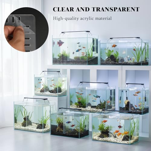 Fish Tank Divider for 15/20 Gallon Long Aquariums, 11.2"x11" Acrylic Adjustable Separator with Suction Cups
