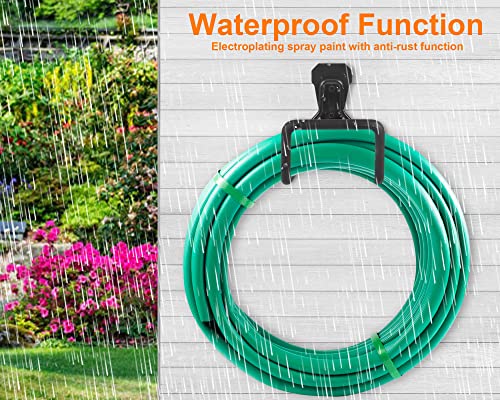 2pcs Heavy Duty Hose Hanger Garden Hose Storage Black Water Hose Holders for Outside Wall Mount Garden Hose Reel Hose Stand - color: 2pcs Black