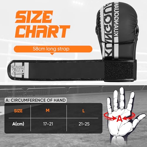MMA Gloves for Sparring,Muay Thai,Training - color: Black-White, size: Large