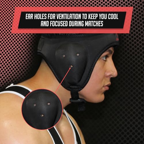 Wrestling Headgear for Kids, Adults Adjustable for BJJ, Grappling, Kickboxing, MMA, Sparring, Training, Jiu Jitsu Cauliflower Ear Helmet - size: Kids/Youth (Up to 22" Head Circumference)