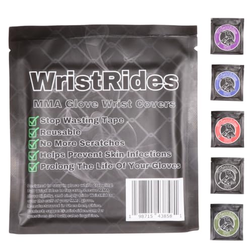 MMA Glove Wrist Strap Covers, Wristbands, Reusable Scratch Protection, Glove Life Extender - color: Purple