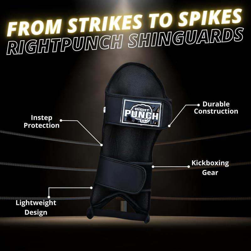 Shin Guards Kickboxing Leg Pads with Instep Protection, Muay Thai MMA Martial Arts Kicking Sparring Training Gear - color: Black, size: Medium