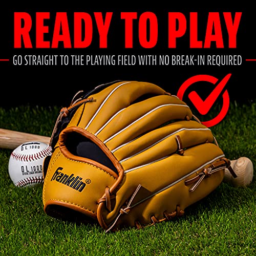 Franklin Sports Field Master Baseball Glove - color: Tan, style: 13" - Basket "V" Web