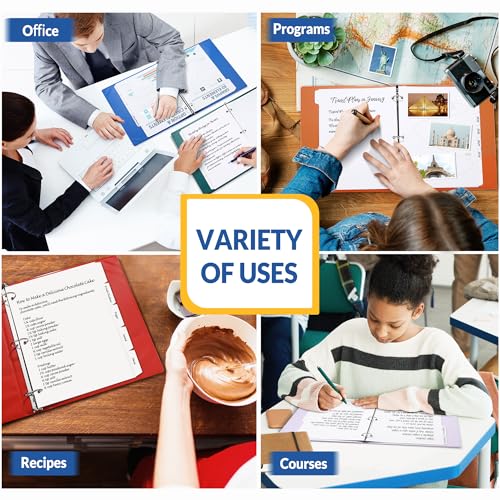 SUNEE Binder Dividers with Tabs for 3 Ring Binder, 8.5 x 11 Paper White Binder Dividers Blank with 5 Tabs, 6 Sets Page Dividers for School, Office and Home, 30 Dividers