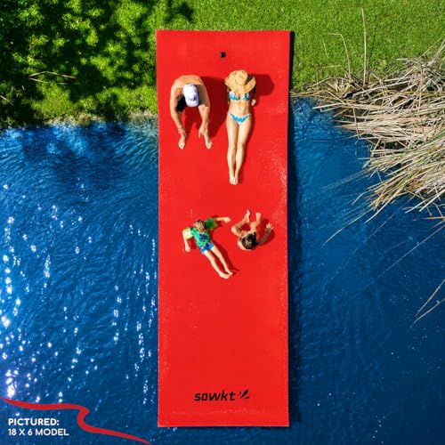 Premium Made in USA Lily Pad Floating Mat, 9x6 12x6 18x6 ft – Foam Floating Water Mat for Lake | Lilypad Float Swim Mat for Boat & Pool