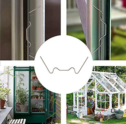 Greenhouse Glazing Clips, Pack of 50 Stainless Steel W Type Clip Leaf Spring Clips, Aluminium Greenhouse Care, House Twin-Hall Web Sheets - size: 50Pcs