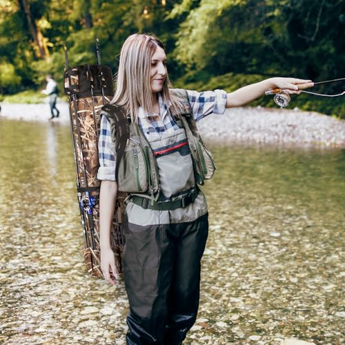 Fishing Rod Bag Fishing Rod Case, Durable Folding 900D Oxford Fabric Portable Large Capacity Waterproof, Fishing Gifts for Men Boys - color: Camouflage