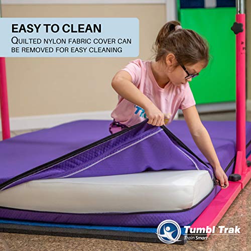 Tumbl Trak Home Practice Mat, 4 ft x 6 ft x 6 in, Soft Pillow Mat, Thick Gymnastics Landing Mat for Home - color: Purple