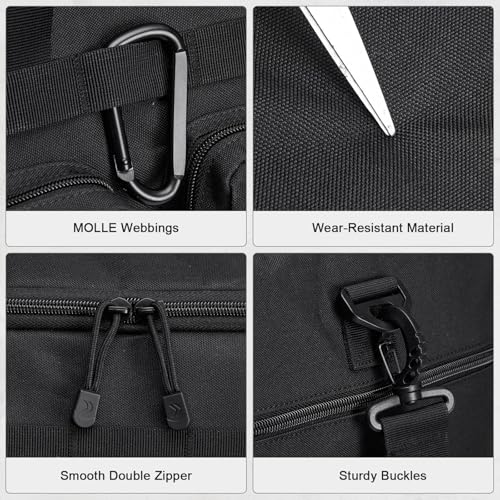 G4Free 3-in-1 Expandable Duffle Bag for Travel Gym, Large Duffel Backpack - color: Black
