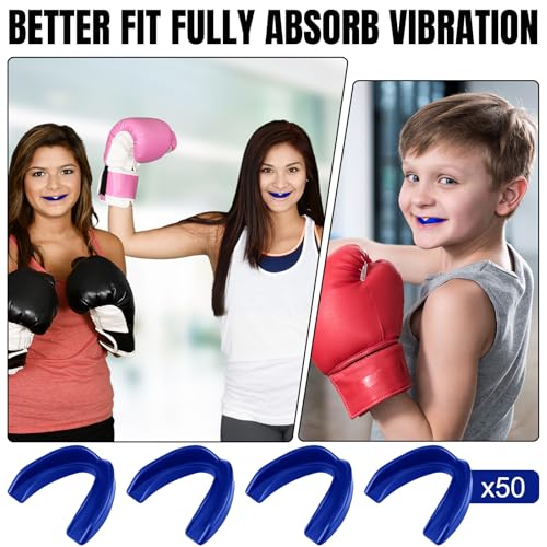 Kathfly 50 Pcs Football Mouth Guards Bulk Sports Mouthpieces - color: Dark Blue