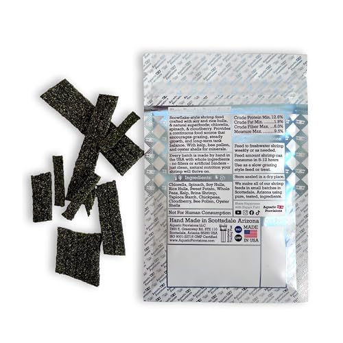 Aquatic Provisions Cloudberry Shrimp Feed, Snowflake Hybrid Style Shrimp Food for Neocaridina and Caridina with Chlorella and Rice Hulls, 0.35 oz (10g)