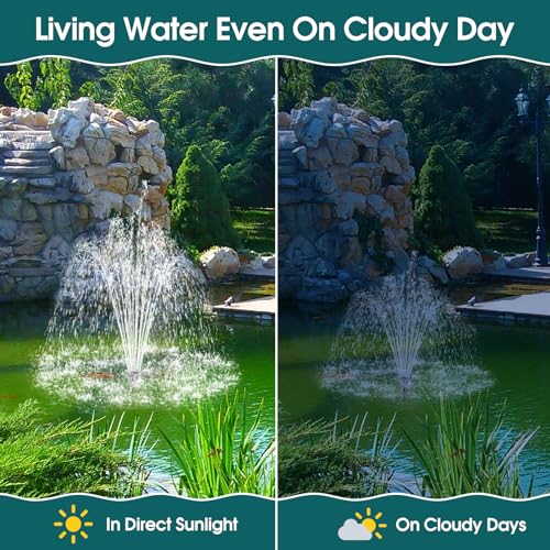 55W Solar Pond Filter, Solar Fountain Pump with Pond Filter Kit Adjustable Flow, Pond Filter Box with Filter Medias for Outdoor Ponds Fish Tank Pool Waterfall Koi Pond Water Features