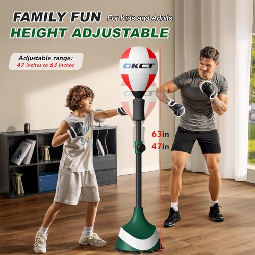 OKCT Punching Bag with Stand, Great Gift for Boxing Lovers, Teens & Adults - color: Green