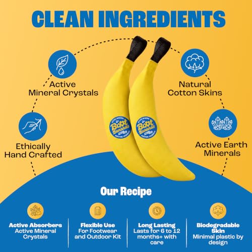 Boot Bananas Shoe Moisture Absorbers - Reusable Inserts for Shoes and Boots
