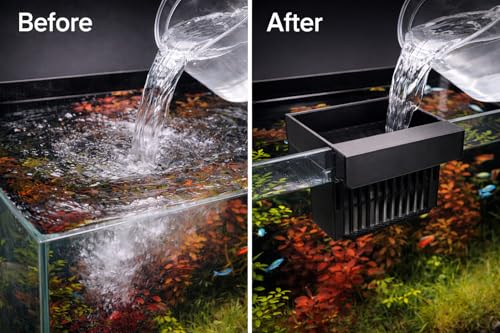 Aquarium Water Change Diffuser - Gentle Flow Designed for Smooth Water Changes (Black, Medium Tank (10-19 gal))