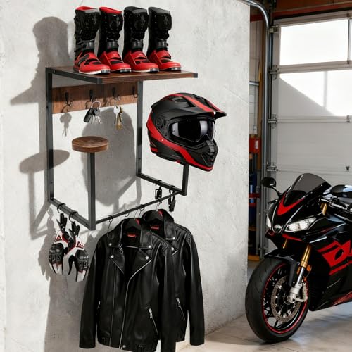 Motorcycle Helmet Holder Wall Mount for Moto Gear Storage Display - size: Medium