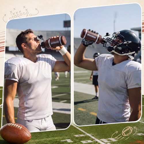 Bokon 18 Pack 20 oz Football Water Bottles Reusable Sports Bottles Bulk - style: Rugby Sports