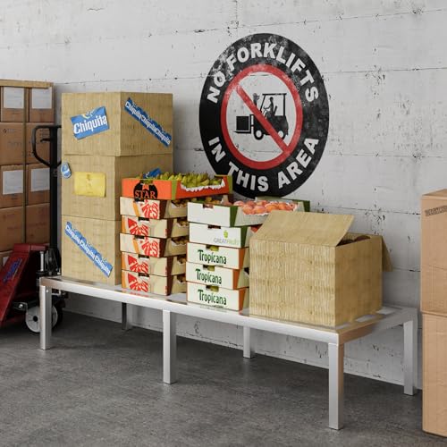 60" Long x 20" Wide | Height: 12" Off The Floor Aluminum Dunnage Rack | Storage in Restaurant, Kitchens and Garages and More! - size: 60" Long x 20" Wide | Height: 12" Off The Floor