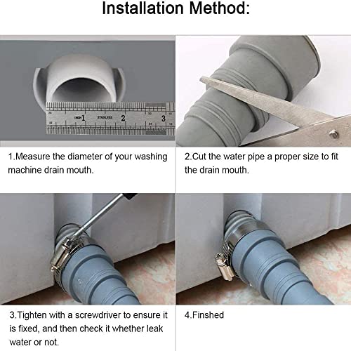 10ft Washing Machine Drain Hose, Universal Drain Hose Extension Kit for Washer, Dishwasher, Flexible Discharge Hose for LG/GE/Samsung, Fit up to 1-1/2 Inch Drain Outlets (10)