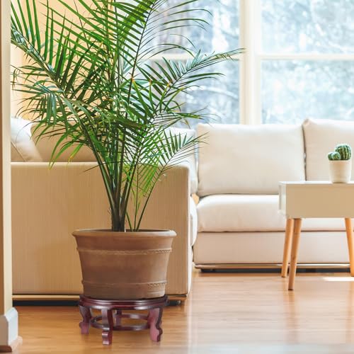 10.5 Inches Wooden Planter Stand Indoor Chinese Vase Fishbowl Display Stands Asian Vase Pot Traditional Stands for Home Indoor Plants Outdoor Decoration