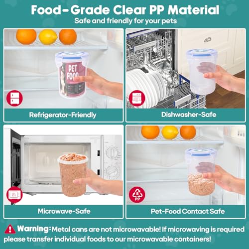 Canned Cat Food Storage Lids,Reusable Airtight Can Cover Pet Food Sealer - Keeps Dog Food Storage Container Food Fresh, Cat Food Container Eliminates Odor, Easy To Use With SUS 304 Spoon,Can Opener