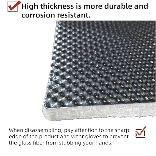 Exhaust Heat Shield Wrap - Aluminum Fiberglass Automotive Muffler Insulation Armor, 12"x24" Sheet for Exhaust Pipe, Motorcycle, Car Undercarriage, Fuel Tank & Firewall - size: 12 Inch x 24 Inch