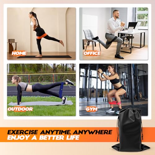 Lianjindun Booty Resistance Bands for Legs & Glutes, Non-Slip Workout Set - color: Red, Blue, Orange, Black