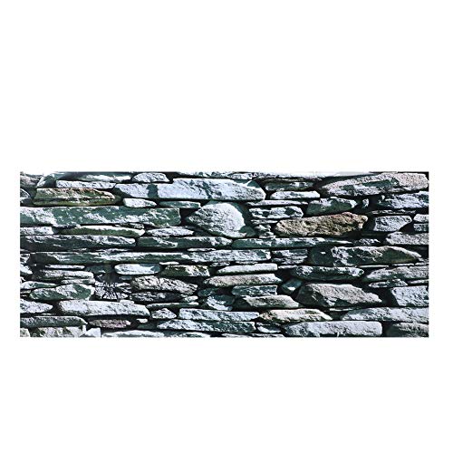 Aquarium Background Poster Fish PVC Sticker Stonewalling Pattern Self Adhesive Wallpaper Aquarium Glass Sticker Decorative (61 * 30cm)