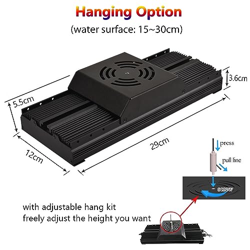 2xT30 Reef Aquarium LED Light Marine Fish Tank Lighting for 36 inch 48 inch Saltwater Coral Reef LED
