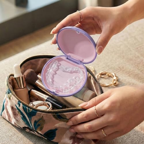 2 Pack Retainer Case, Aligner Case Compatible with Invisalign - color: 2 Pack - Purple