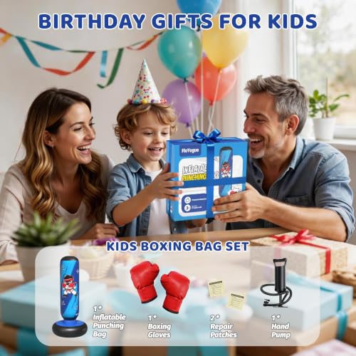 64 Inch Punching Bag for Kids, Kids Punching Bag with Gloves and Pump
