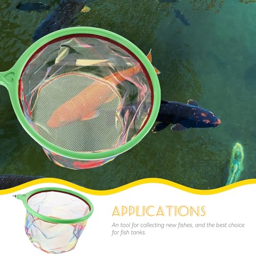 Multifunctional Aquarium Fish Landing Net with Nano Eva Carbon Fiber Handle 25cm Rainbow Mesh for Fish Tank Shrimp Filter and Aquarium Cleaning