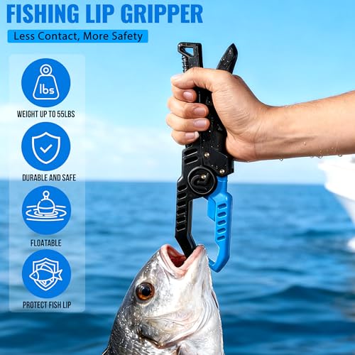 PLUSINNO Fishing Gear,Full Fishing Pole kit Include Fishing Rod and Reel Combo, Tackle Box with Fishing Lures, Fishing Accessories, Fishing Pliers,Fishing Gifts for Men with Fishing Tool Kit