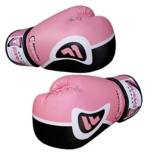Farabi Pro Fighter Boxing Gloves Sparring Gym Bag Punching Focus Pad Mitts - color: Pink, size: 14Oz