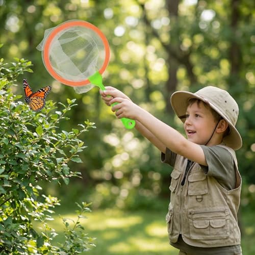 Totority Fishing Net for Kids - 14Pcs Outdoor Mini Catcher Net Set for Nature Exploration and Fish Collecting - Telescopic Plastic Design 8 66X4 72 Inches