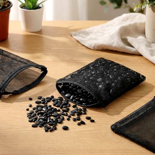 10 pcs Aquarium Media Bag with Zipper, Reusable Fine Mesh Bag for Aquarium Filter Media, 5.9" x 3.9"