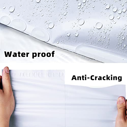 POLYSELLS 200 pcs 12x15.5 Inches White (Silver) Poly Mailers Shipping Envelopes, Strong Adhesive Sealing, Waterproof, and Tear-resistant Postal Mailing Bags for Small Business, Clothes - size: 12"x15.5" 200 PCS