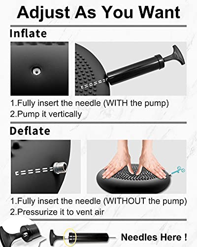 Tumaz Wobble Cushion Wiggle Seat Core Balance Disc with Pump - color: 13. Black