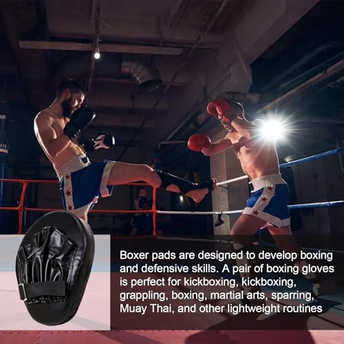 Boxing Mitts Thick Adjustable Punching Curved Focus Mitts - color: Black