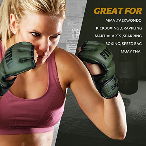 MMA Gloves for Sparring,Muay Thai,Training - color: Olive/Black, size: Medium