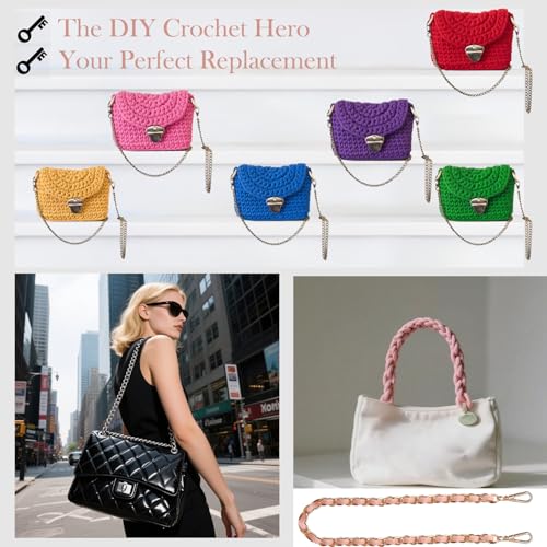 2 Pcs Purse Chain Strap, 47" Gold Chain with Leather, Crossbody Bag Replacement Straps,Handbag Chain for Shoulder Bags - color: Pink