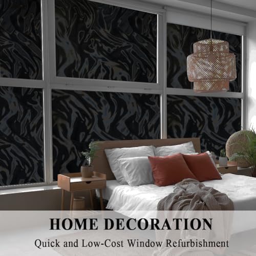 Blackout Window Film Stainded Glass Ocean Waves 100% Light Blocking Privacy Sliding Door Tint Static Cling Heat Control Removable Anti UV Cover Decal Room Darkening Home Office,35x78.7in. - color: Blackout Stained Ocean Waves, size: 35''x78.7''