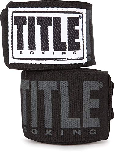 Title Boxing Power-Flex Elite 180" Fist Wrap - Boxing Wraps, Hand Wraps for Boxing Gloves, Boxing Hand Wraps, Hand Wraps, Boxing Wraps for Men, Kickboxing Equipment, Wrist Wraps Boxing - color: Black