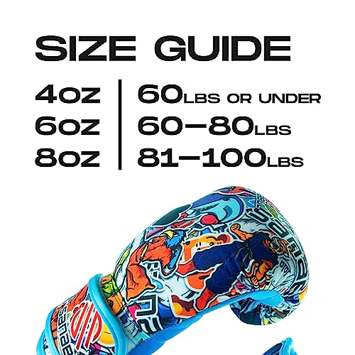 Sanabul Sticker Bomb Kids Boxing Gloves Children & Youth Boxing MMA and Kickboxing Gloves - size: 6 OZ, style: ROAR RAGE